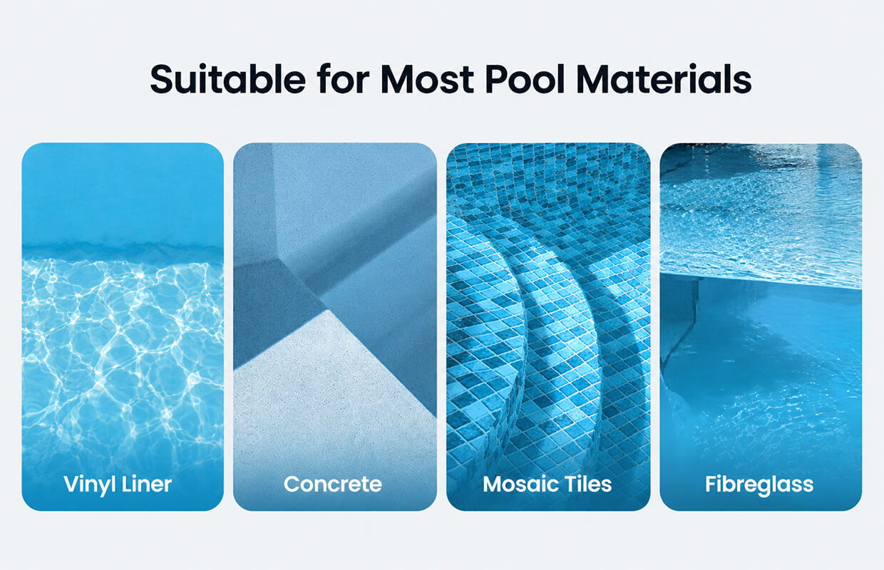 Aiper Scuba S3 suitable for common residential pool surfaces