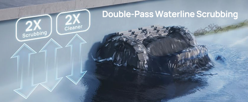 Double-pass waterline scrubbing