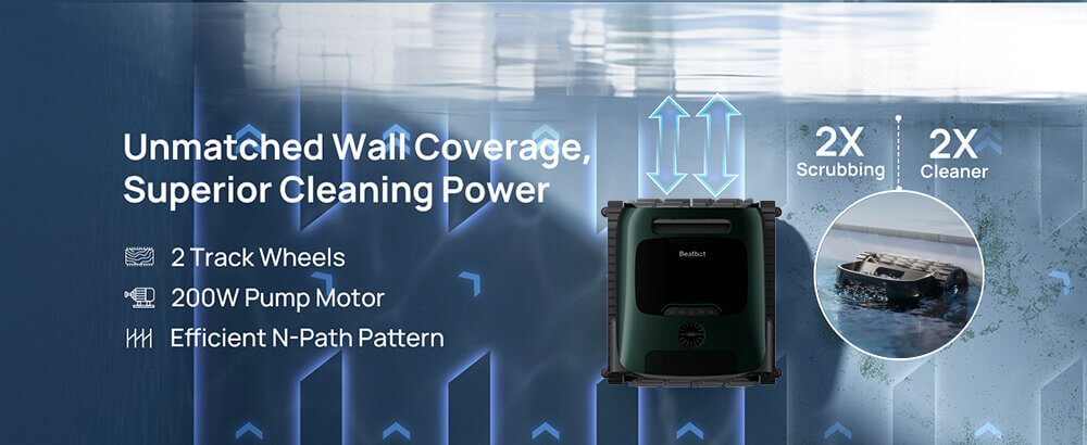 Wall cleaning with adaptive vertical control