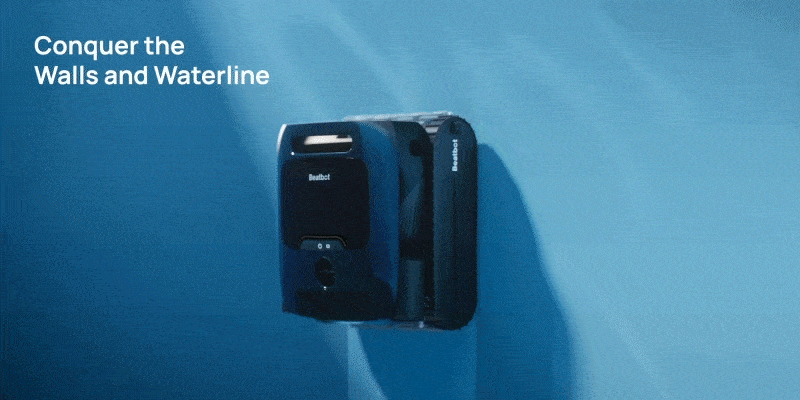 Waterline cleaning with dual-pass scrubbing