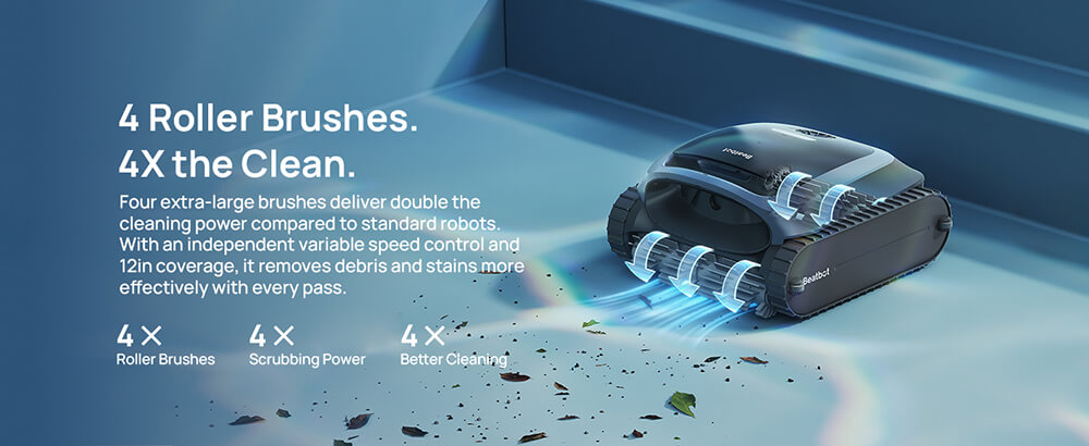 Quad Brush System — Maximum Coverage, Maximum Scrub Power