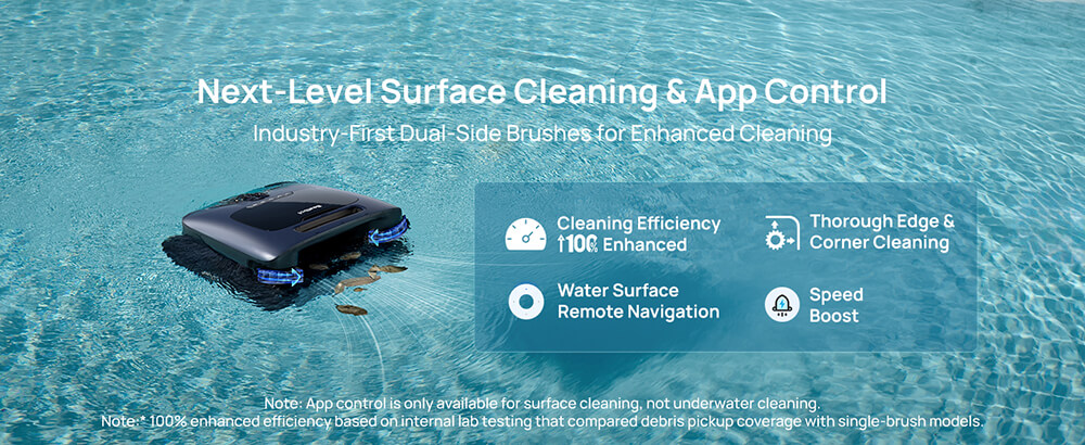 Surface cleaning with dual side brushes