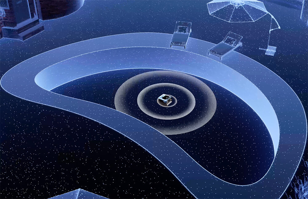 Ultrasonic sensors mapping the pool environment