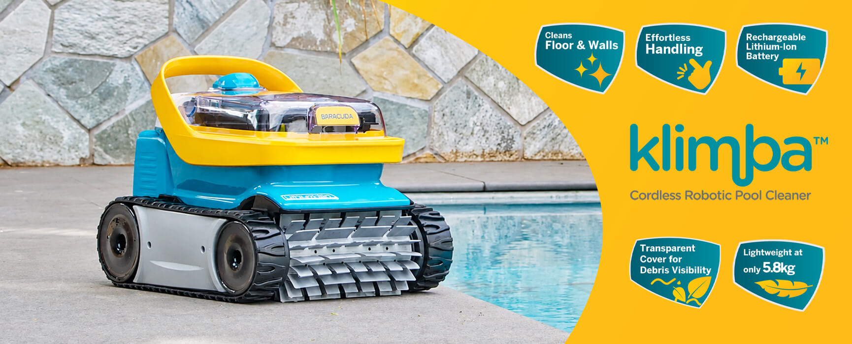 Baracuda Klimba Robotic Pool Cleaner - Floor and Wall Cleaning Features
