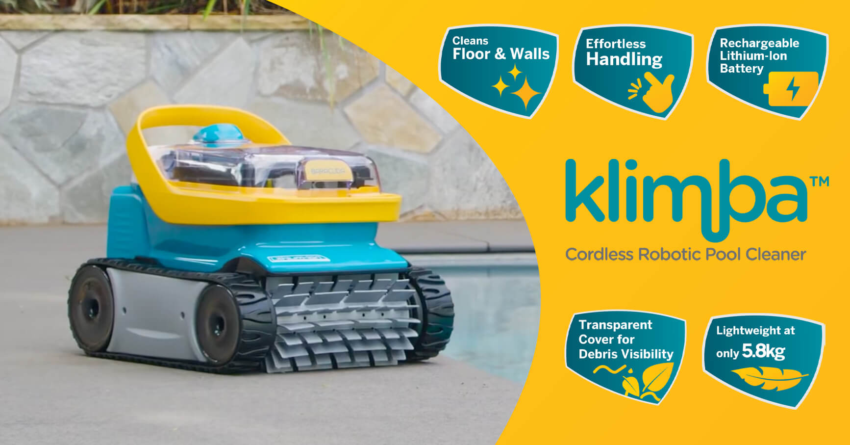 Baracuda Klimba Robotic Pool Cleaner - Floor and Wall Cleaning Features