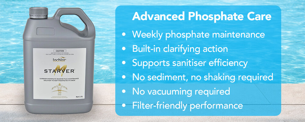 Weekly phosphate maintenance for clearer pool water