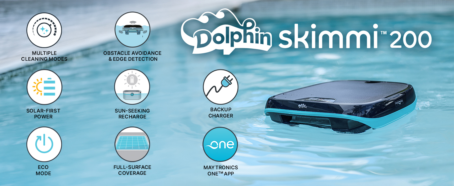 Dolphin Skimmi 200 Automated Solar-Powered Robotic Pool Skimmer - Skimmi Line