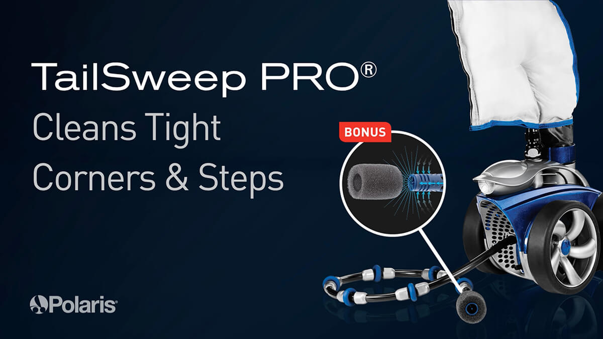 Polaris Vac-Sweep 3900 Sport - TailSweep PRO cleans tight, corners and steps