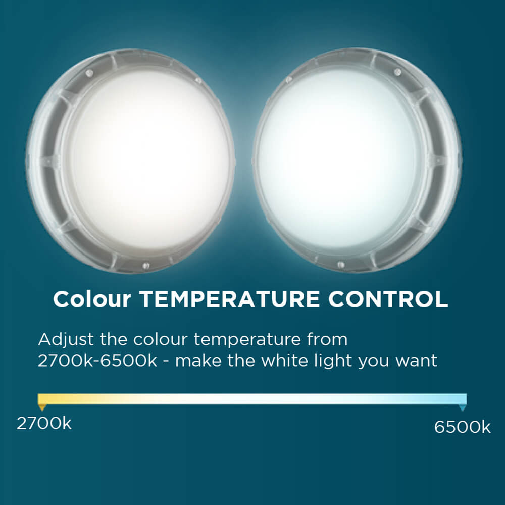 PAL Sonar Retro Pool Light colour temperature control from 2700K to 6500K