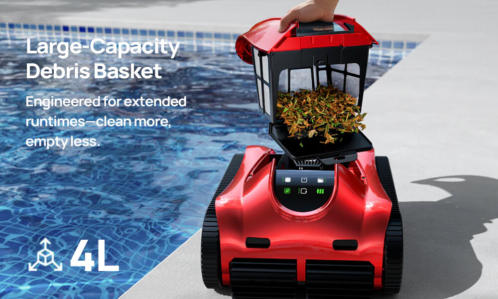 iGarden K Pro Series large 4L debris basket for leaves and everyday pool debris