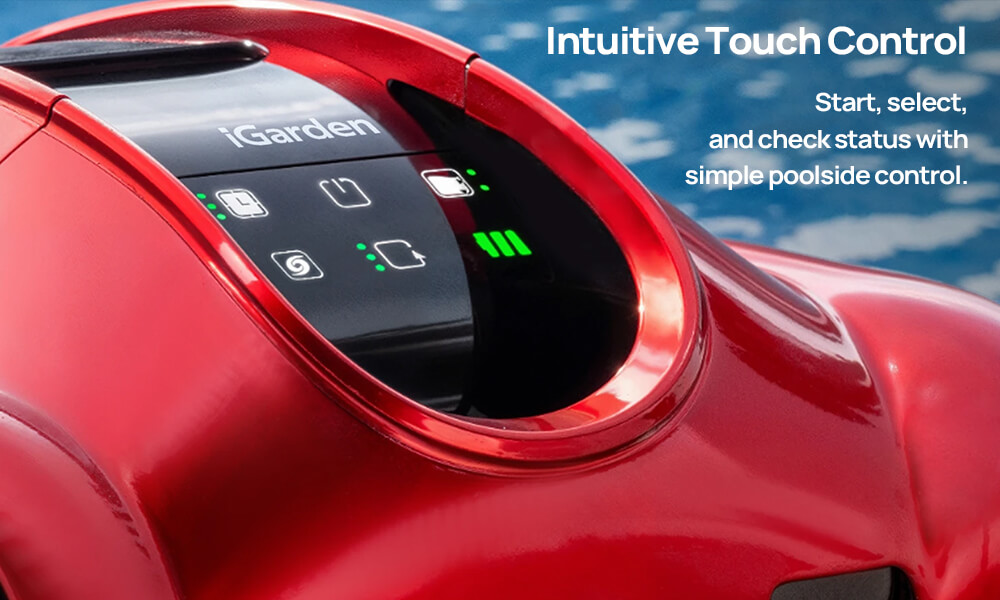 iGarden K Pro Series touchscreen control panel for cleaning mode selection