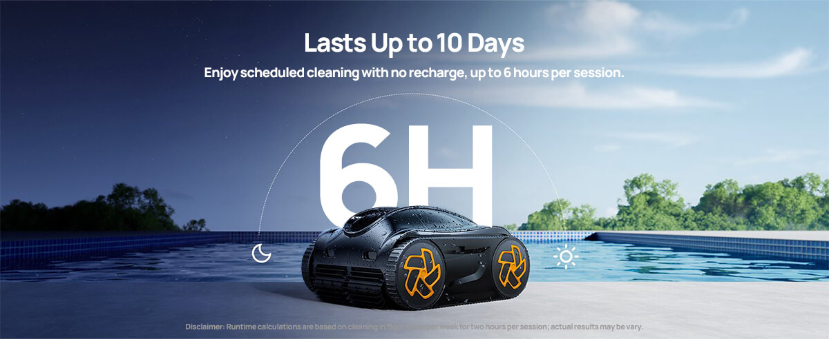 iGarden K60 cordless robotic pool cleaner with up to 6 hours runtime