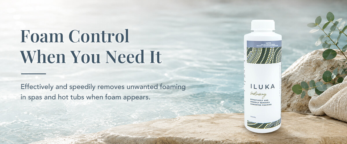 Iluka Sudsaway fast acting anti foam for spas and hot tubs