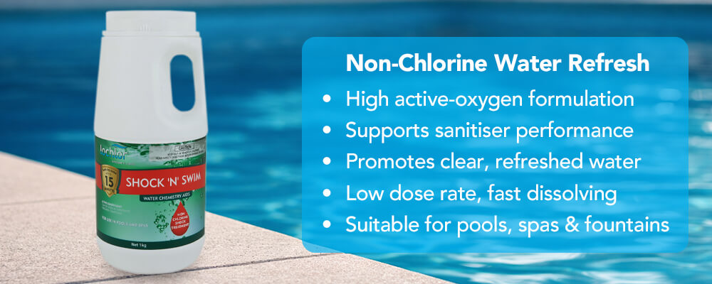 High active-oxygen shock for pool and spa water