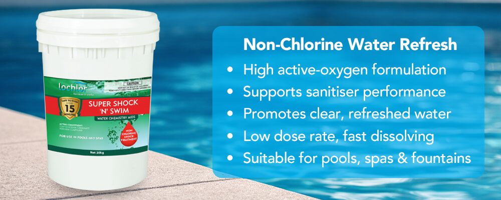 High active-oxygen shock for pool and spa water