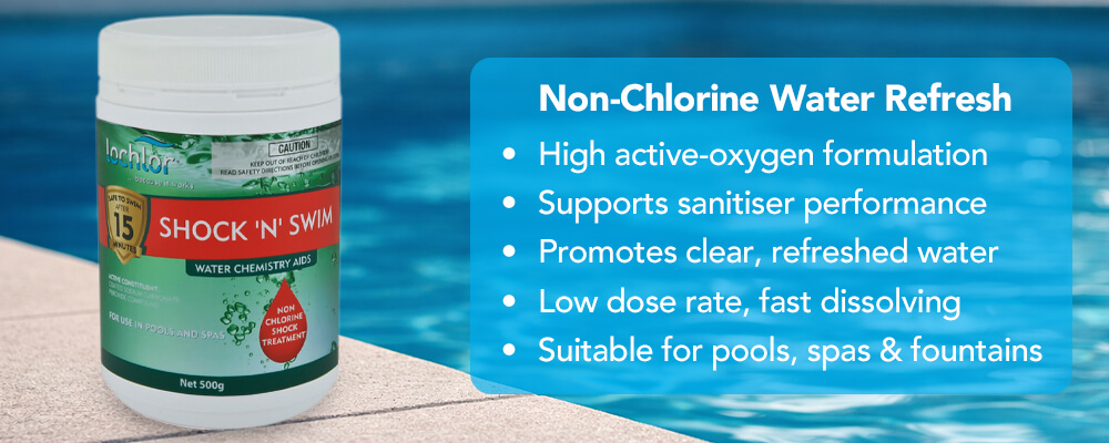 High active-oxygen shock for pool and spa water