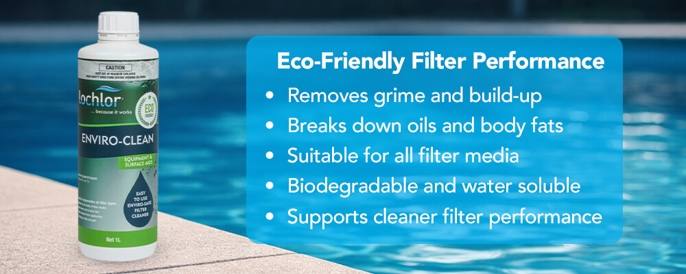 Fast acting biodegradable filter cleaner for cleaner filtration