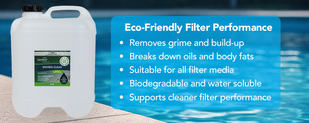 Fast acting biodegradable filter cleaner for cleaner filtration