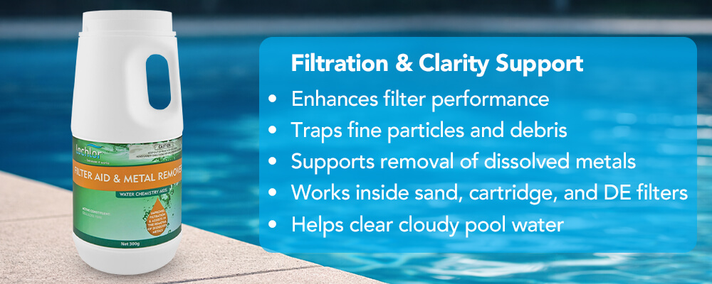 Advanced filtration support for clearer pool water