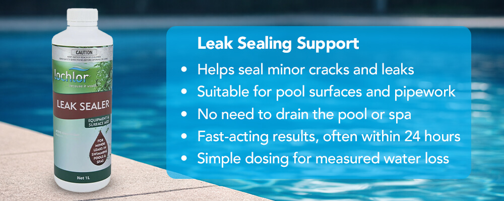 Leak sealing support for minor cracks and leaks