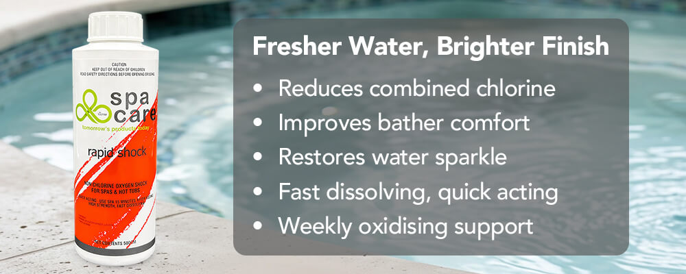 Fast-acting non-chlorine shock for fresher spa water