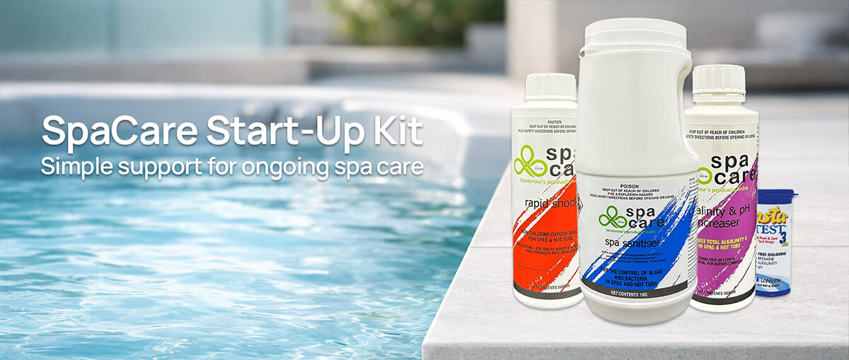 Easy spa start-up care for healthier water and simpler maintenance