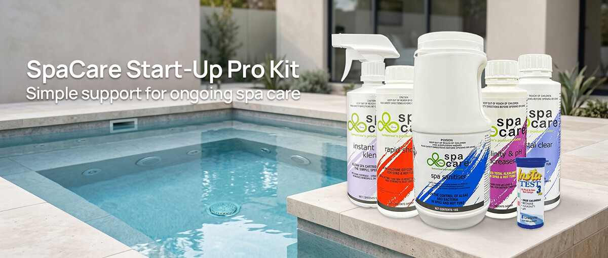 Complete spa start-up care for cleaner water and easier maintenance