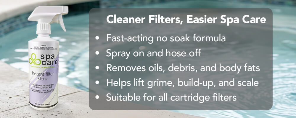 Quick cartridge filter cleaning for easier spa care