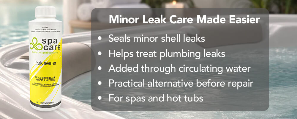 Specialty spa leak care for minor shell and plumbing leaks