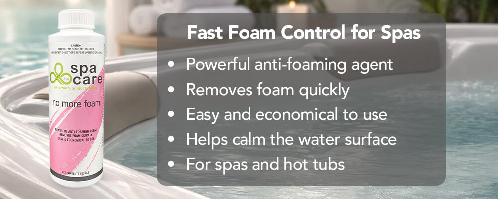 Fast-acting spa foam control when foam is present