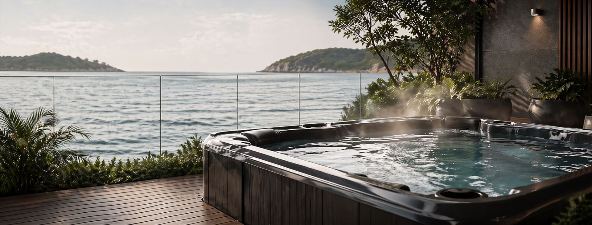 Relaxing spa and hot tub setting for the AquaSpa System Guide