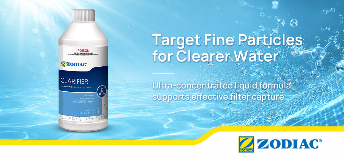 Zodiac Clarifier for clearer pool water and improved filtration efficiency