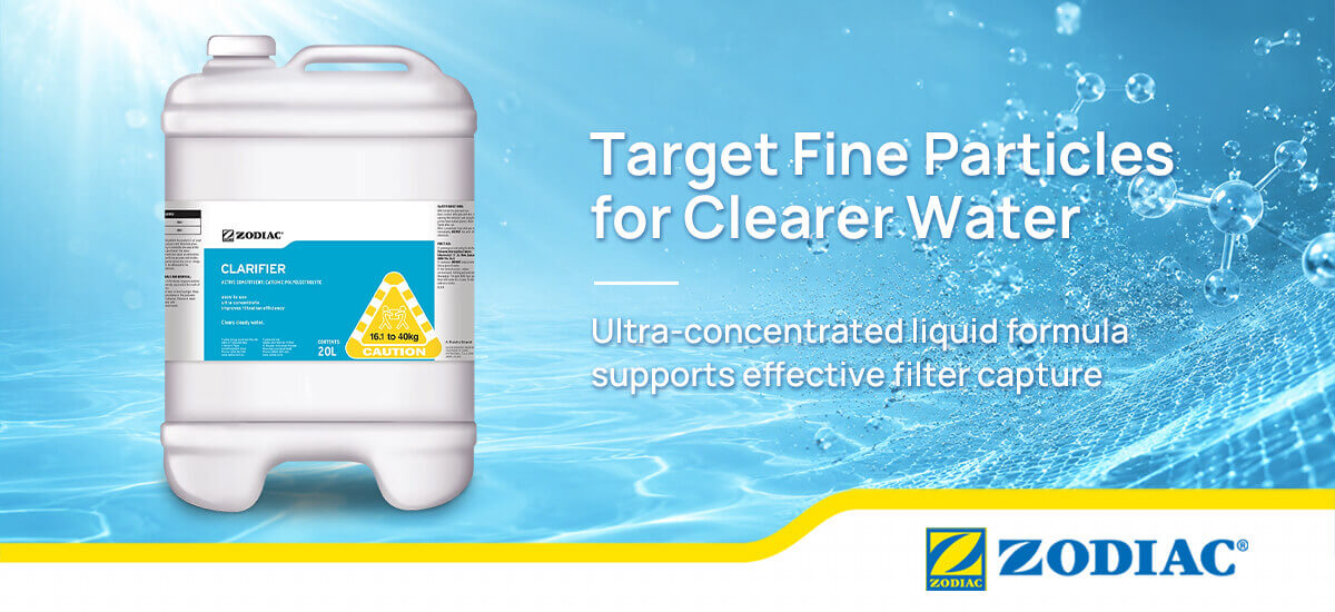 Zodiac Clarifier for clearer pool water and improved filtration efficiency
