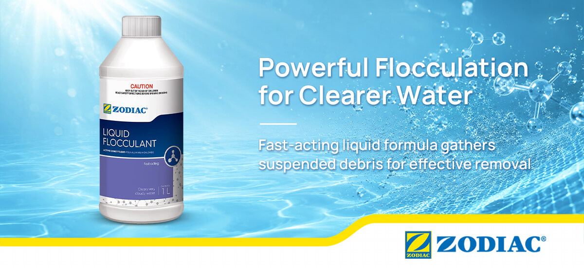 Zodiac Liquid Flocculant for very cloudy pool water and heavy suspended debris