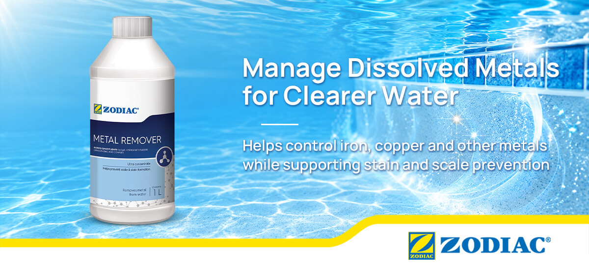 Zodiac Metal Remover ultra-concentrated treatment for dissolved metals, stains and scale