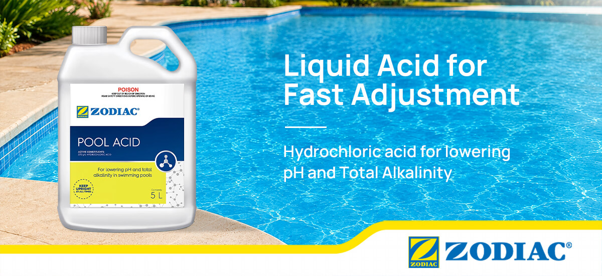 Zodiac Liquid Pool Acid for reducing pool pH and Total Alkalinity