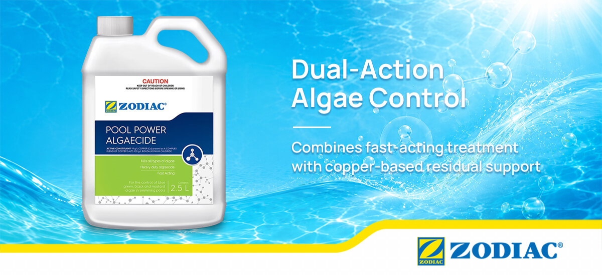 Zodiac Pool Power Algaecide heavy-duty 2-in-1 treatment for difficult pool algae