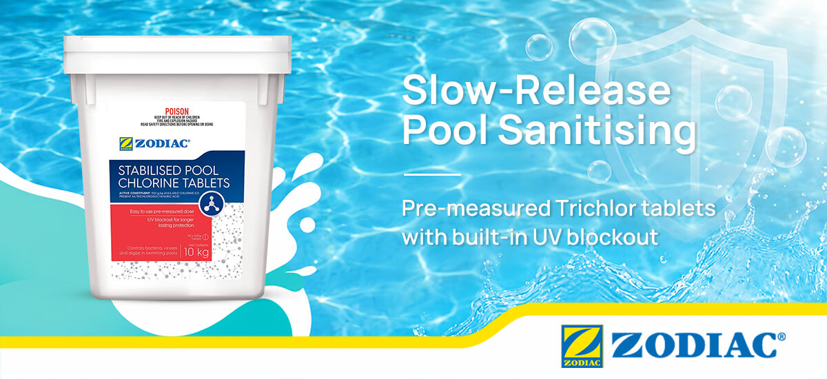 Zodiac Trichlor Stabilised Pool Chlorine Tablets for weekly pool sanitising