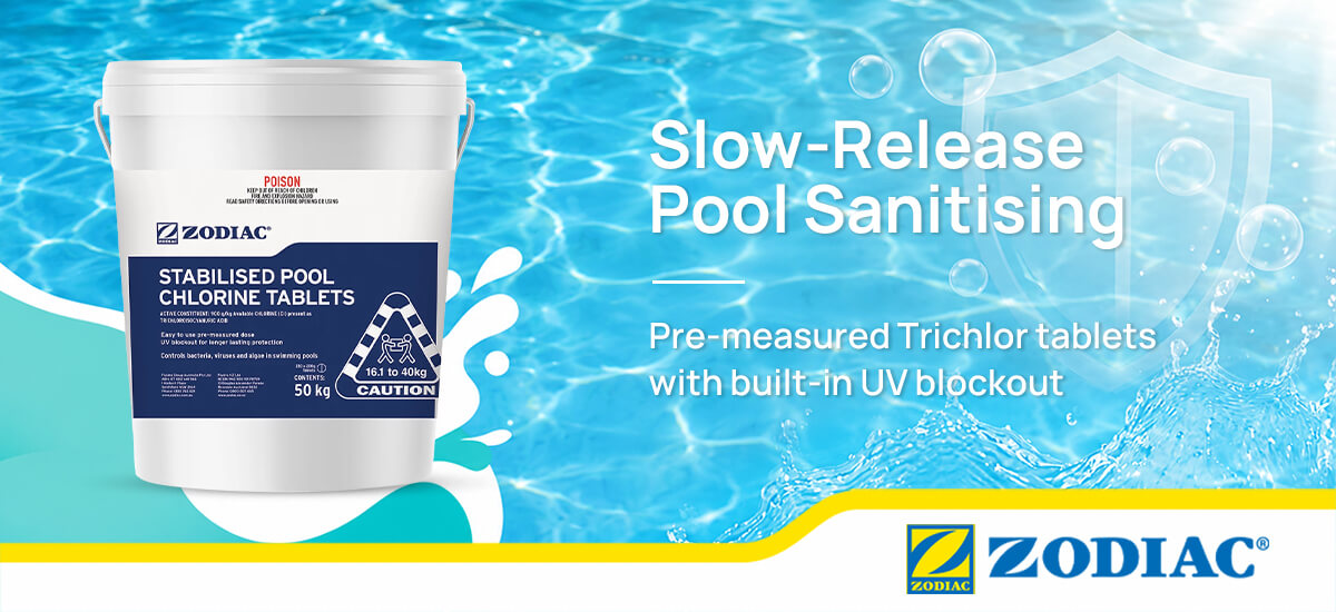 Zodiac Trichlor Stabilised Pool Chlorine Tablets for weekly pool sanitising