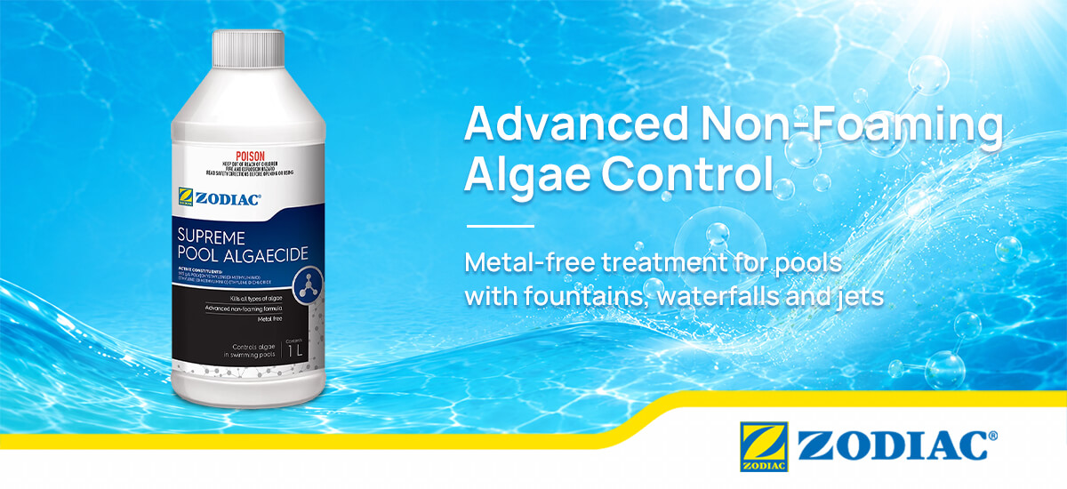 Zodiac Supreme Pool Algaecide non-foaming treatment for pools with fountains, waterfalls and jets