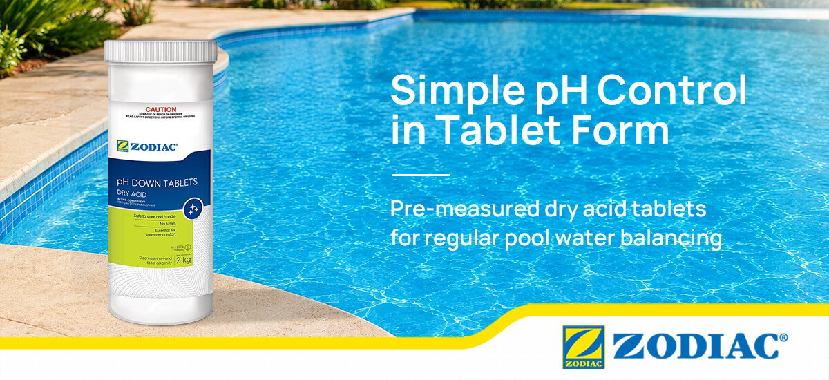 Zodiac pH Down Tablets dry acid tablets for pool pH and Total Alkalinity control